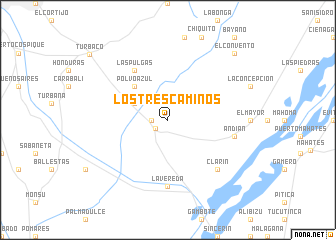 map of Los Tres Caminos