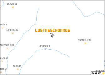 map of Los Tres Chorros