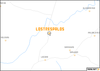 map of Los Tres Palos