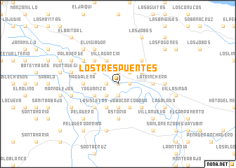 map of Los Tres Puentes