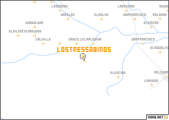 map of Los Tres Sabinos