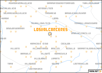 map of Los Valcárceres