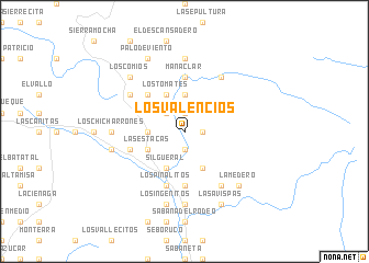 map of Los Valencios