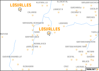 map of Los Valles