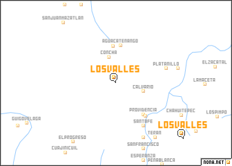 map of Los Valles