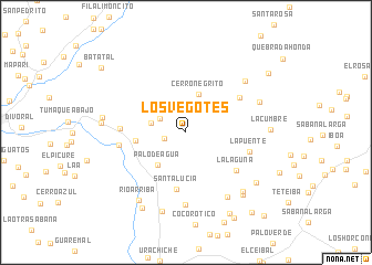 map of Los Vegotes