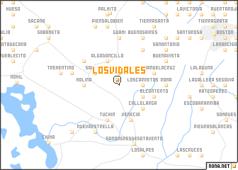 map of Los Vidales