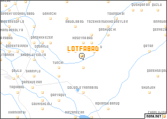 map of Loţfābād