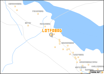 map of Loţfābād