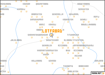 map of Loţfābād