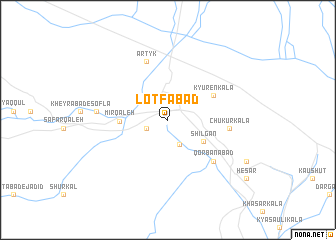 map of Loţfābād