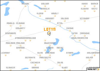 map of Lotyń