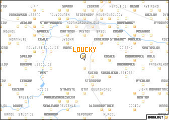 map of Loučky