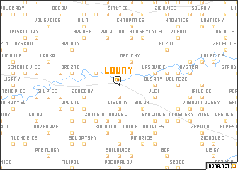 map of Louny