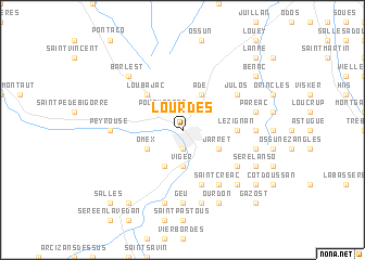 map of Lourdes