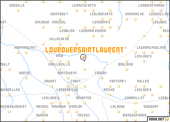 map of Lourouer-Saint-Laurent