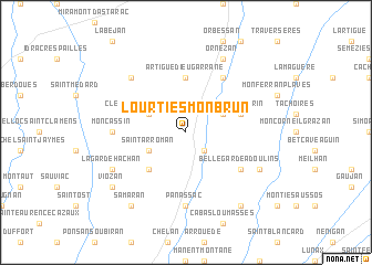 map of Lourties-Monbrun