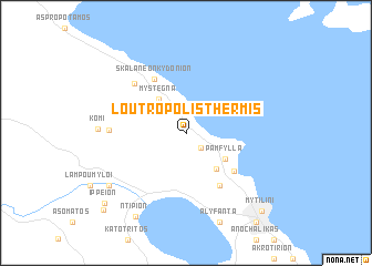 map of Loutrópolis Thermís