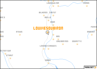 map of Louvie-Soubiron