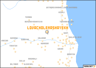 map of Lovāchol-e Mashāyekh