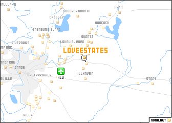 map of Love Estates