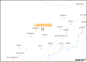 map of Loveridge