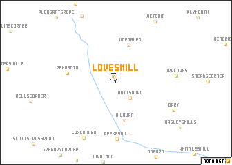 map of Loves Mill