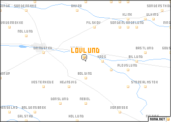 map of Løvlund