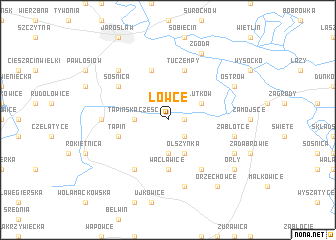 map of Łowce