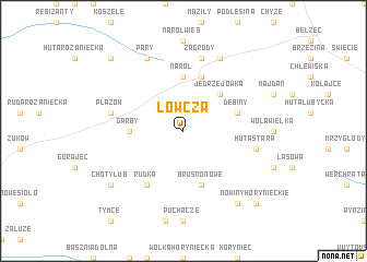 map of Łówcza