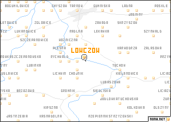 map of Łowczów