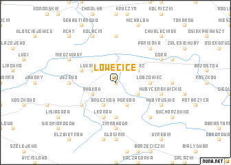 map of Łowęcice