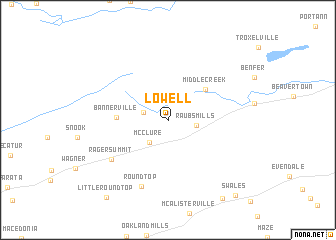 map of Lowell