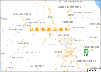 map of Lower Moores Corner