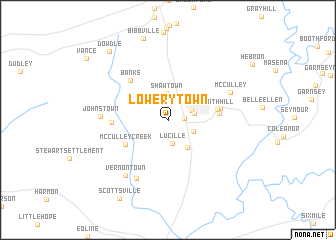 map of Lowerytown