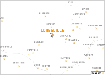 map of Lowesville