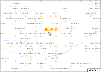 map of Łowisko