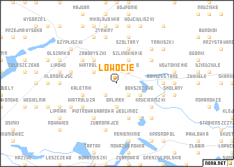 map of Łowocie