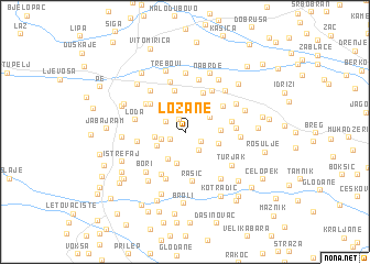 map of Ložane