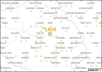 map of Lścin