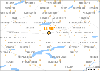 map of Lubań