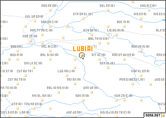 map of Lubiai