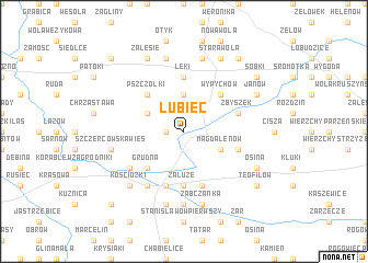 map of Lubiec