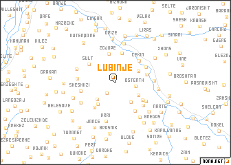 map of Lubinjë