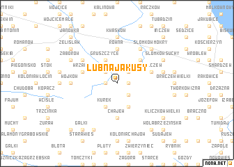 map of Łubna-Jakusy
