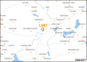 map of Łuby