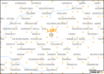 map of Łuby