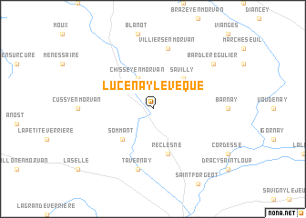 map of Lucenay-lʼÉvêque