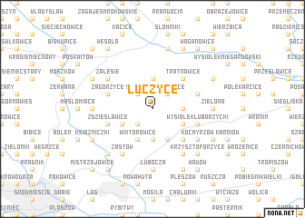 map of Łuczyce