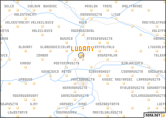 map of Ludány